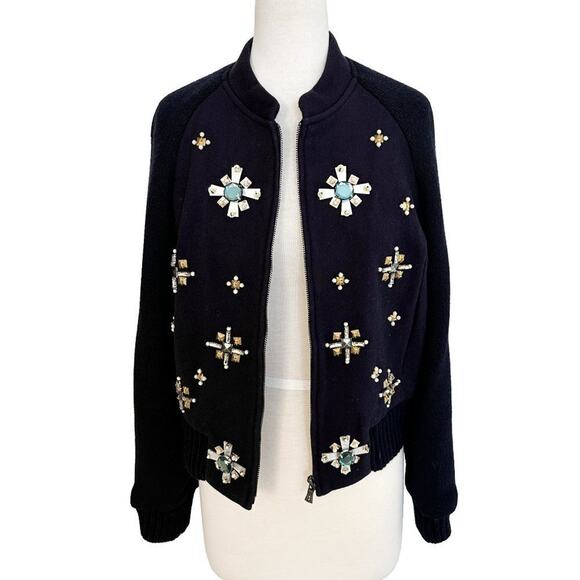 Tory Burch Fall 2014 Runway Embellished Bomber Jacket – Size 4 - Picture 1 of 8